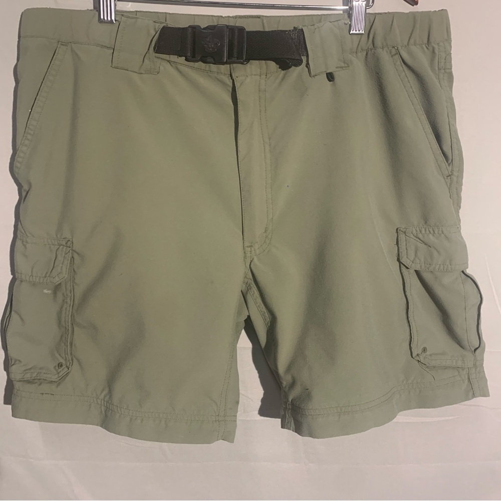 Boy Scouts Of America Shorts Men 34 Green Chino Button Fly Buckle Formal Golf